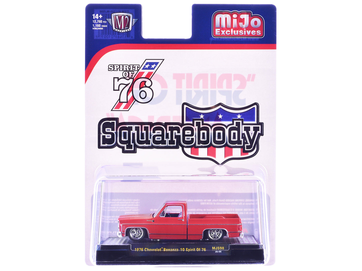 1976 Chevrolet Silverado Bonanza-10 Pickup Truck "Spirit of '76" Red Limited Edition to 12750 pieces Worldwide 1/64 Diecast Model Car