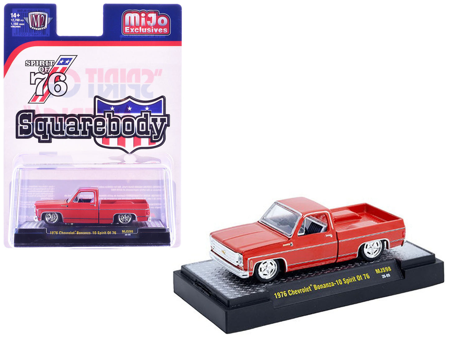 1976 Chevrolet Silverado Bonanza-10 Pickup Truck "Spirit of '76" Red Limited Edition to 12750 pieces Worldwide 1/64 Diecast Model Car