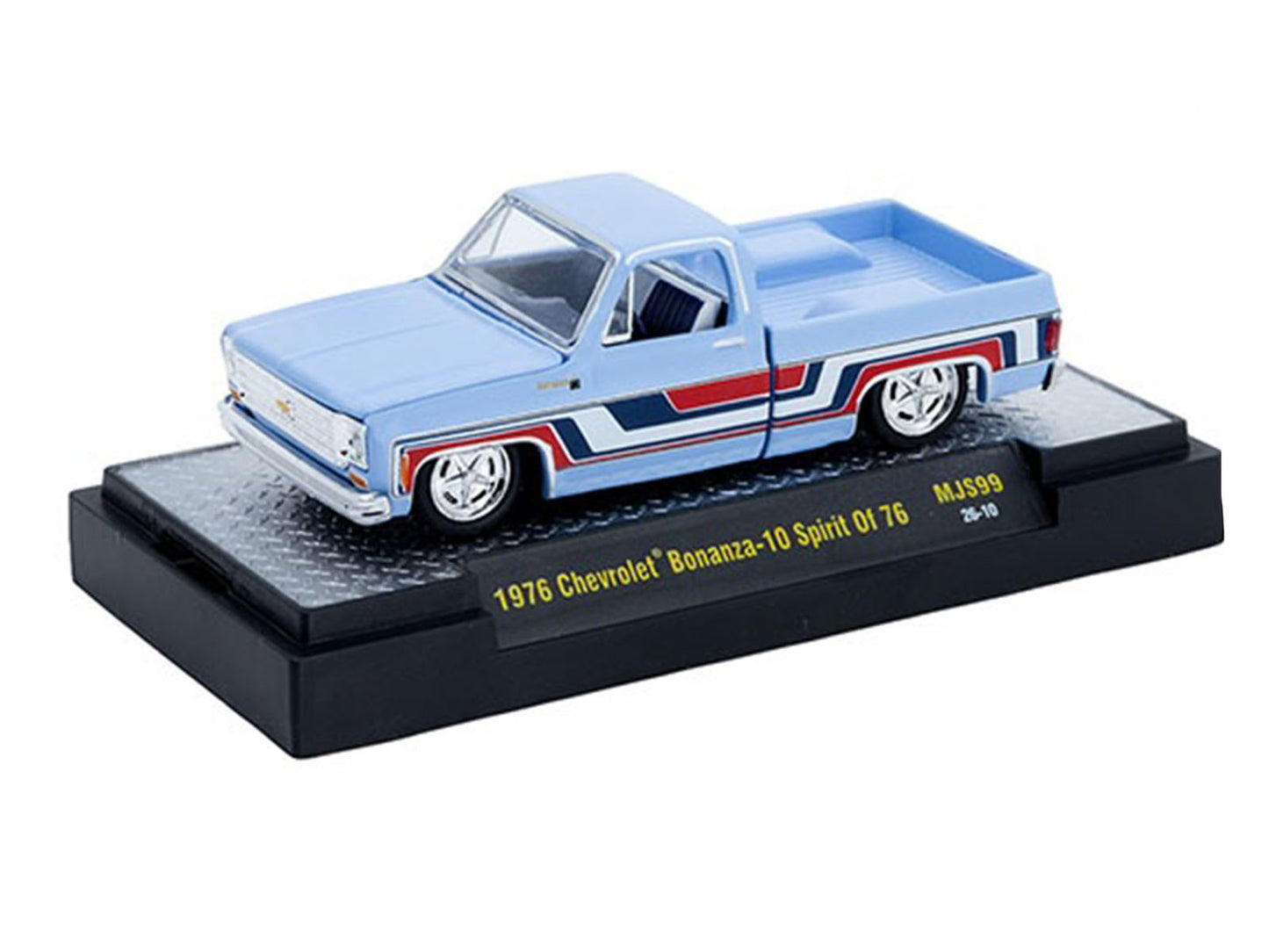 1976 Chevrolet Silverado Bonanza-10 Pickup Truck "Spirit of '76" Light Blue with Red White and Blue Graphics Limited Edition to 11770 pieces Worldwide 1/64 Diecast Model Car