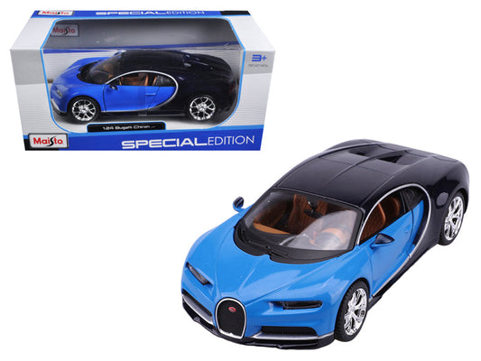 Bugatti Chiron Blue and Dark Blue 1/24 Diecast Model Car
