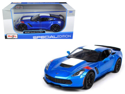2017 Chevrolet Corvette Grand Sport Blue Metallic 1/24 Diecast Model Car
