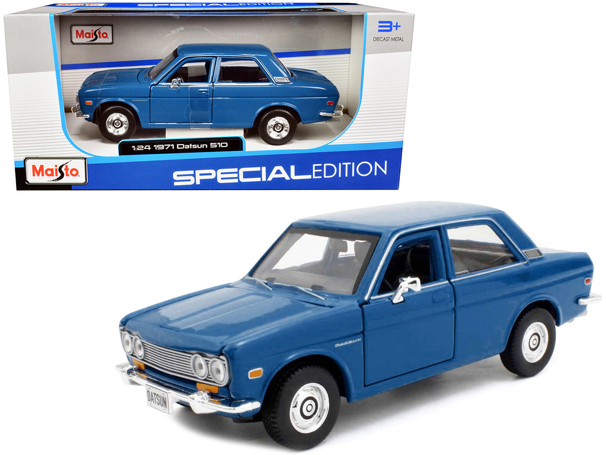 1971 Datsun 510 Blue "Special Edition" 1/24 Diecast Model Car