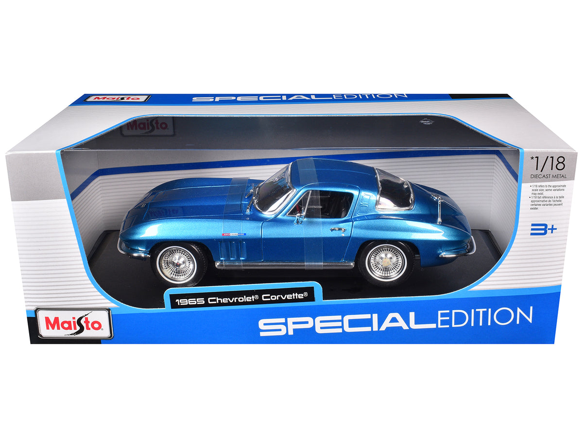 1965 Chevrolet Corvette Blue Metallic 1/18 Diecast Model Car