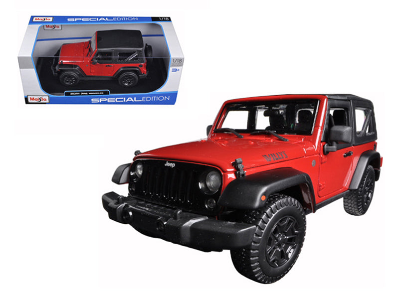 2014 Jeep Wrangler Willys Red 1/18 Diecast Model Car