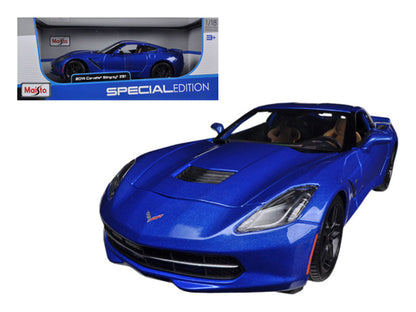 2014 Chevrolet Corvette Stingray C7 Z51 Blue Metallic 1/18 Diecast Model Car
