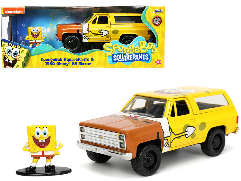 1980 Chevrolet K5 Blazer with SpongeBob SquarePants Diecast Figurine "Hollywood Rides" Series 1/32 Diecast Model Car