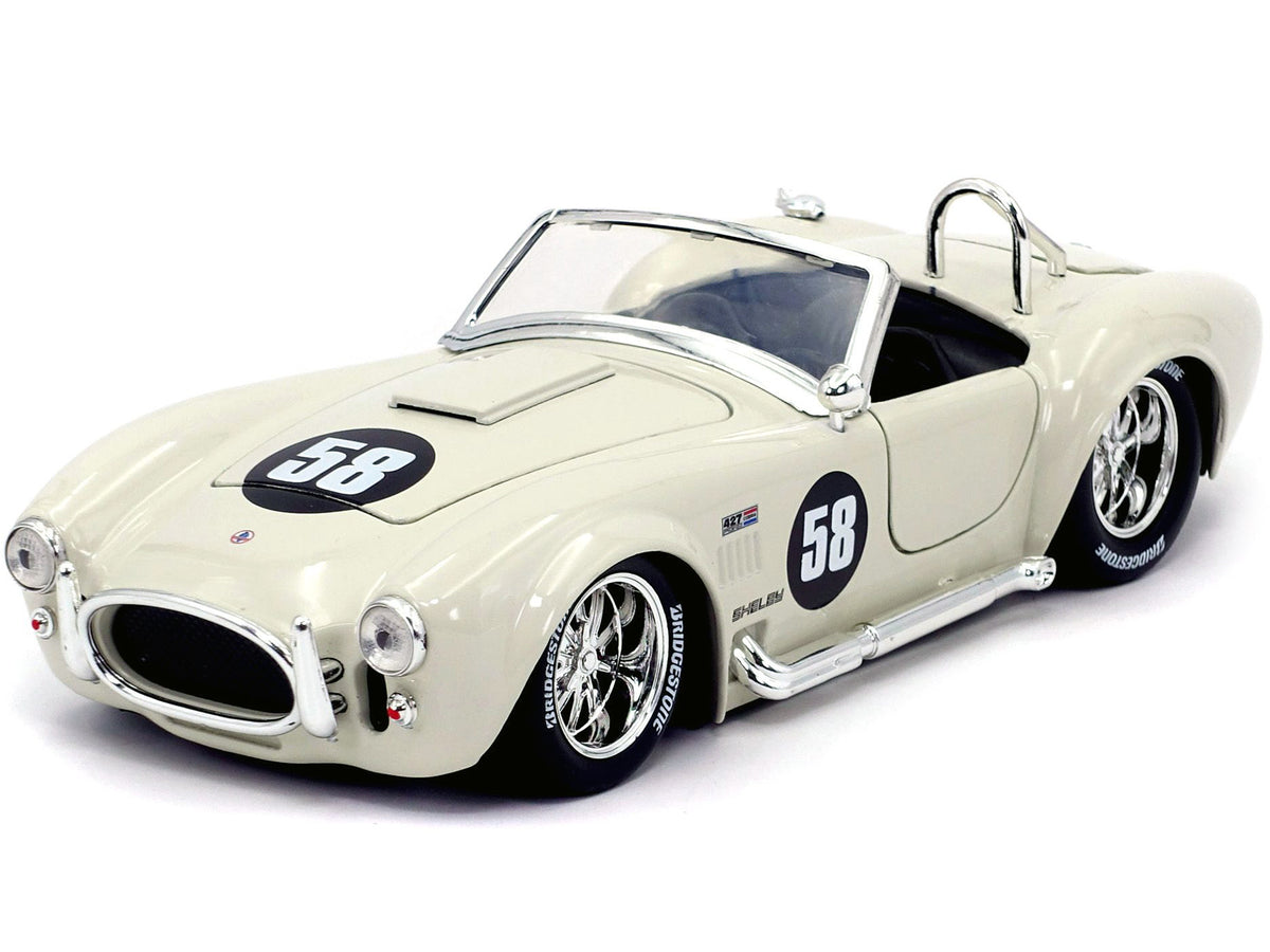 1965 Shelby Cobra 427 S/C #58 Cream "Bigtime Muscle" 1/24 Diecast Model Car