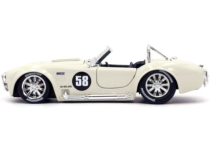 1965 Shelby Cobra 427 S/C #58 Cream "Bigtime Muscle" 1/24 Diecast Model Car