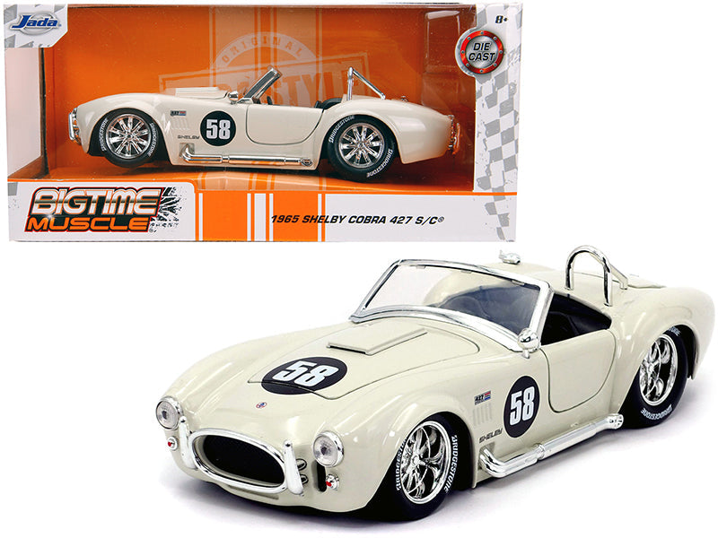 1965 Shelby Cobra 427 S/C #58 Cream "Bigtime Muscle" 1/24 Diecast Model Car