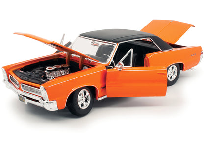 1965 Pontiac GTO Hurst Orange with Black Top and White Stripes "Special Edition" 1/18 Diecast Model Car