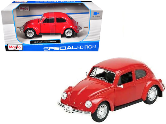 1973 Volkswagen Beetle Red 1/24 Diecast Model Car