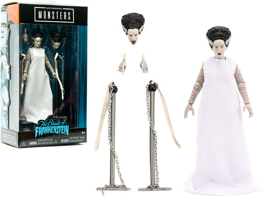 The Bride of Frankenstein 6" Moveable Figurine with Chains and Alternate Head and Hands "Universal Monsters" Series