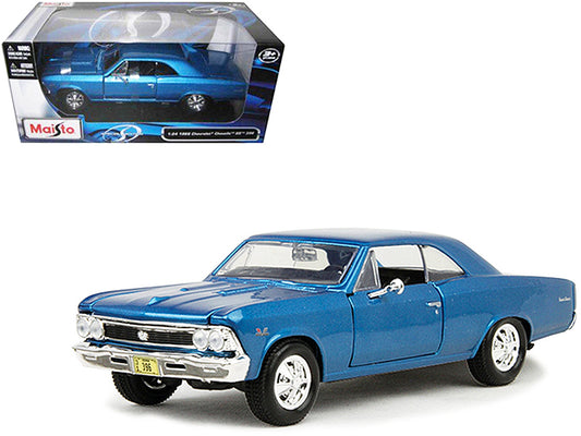 1966 Chevrolet Chevelle SS 396 Blue Metallic 1/24 Diecast Model Car