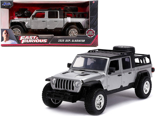 2020 Jeep Gladiator Pickup Truck Silver with Black Top "Fast & Furious" Series 1/24 Diecast Model Car