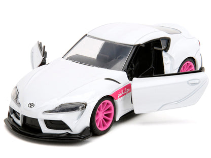 2020 Toyota Supra White Metallic with Pink Wheels "Pink Slips" Series 1/32 Diecast Model Car