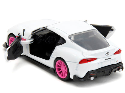 2020 Toyota Supra White Metallic with Pink Wheels "Pink Slips" Series 1/32 Diecast Model Car