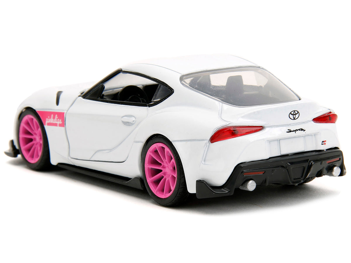 2020 Toyota Supra White Metallic with Pink Wheels "Pink Slips" Series 1/32 Diecast Model Car