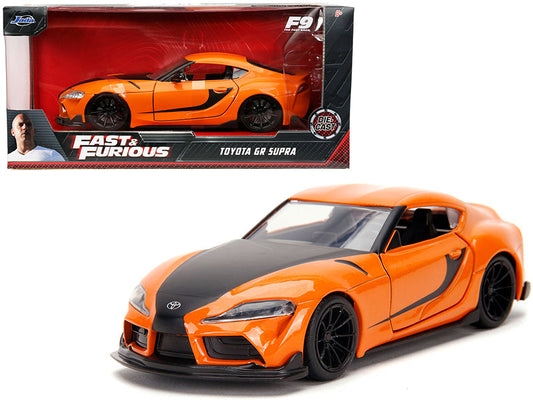 Toyota GR Supra Orange with Black Stripes "Fast & Furious 9 F9" (2021) Movie 1/32 Diecast Model Car