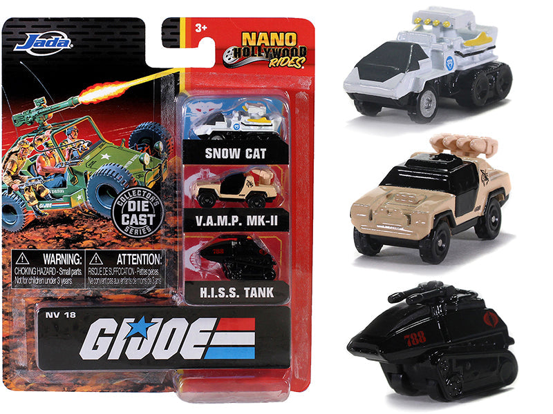 "G.I. Joe" 3 piece Set "Nano Hollywood Rides" Diecast Models