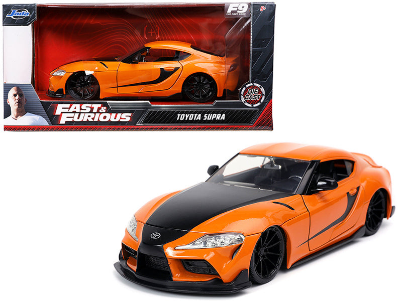 Toyota Supra Orange with Black Stripes "Fast & Furious 9 F9" (2021) Movie 1/24 Diecast Model Car