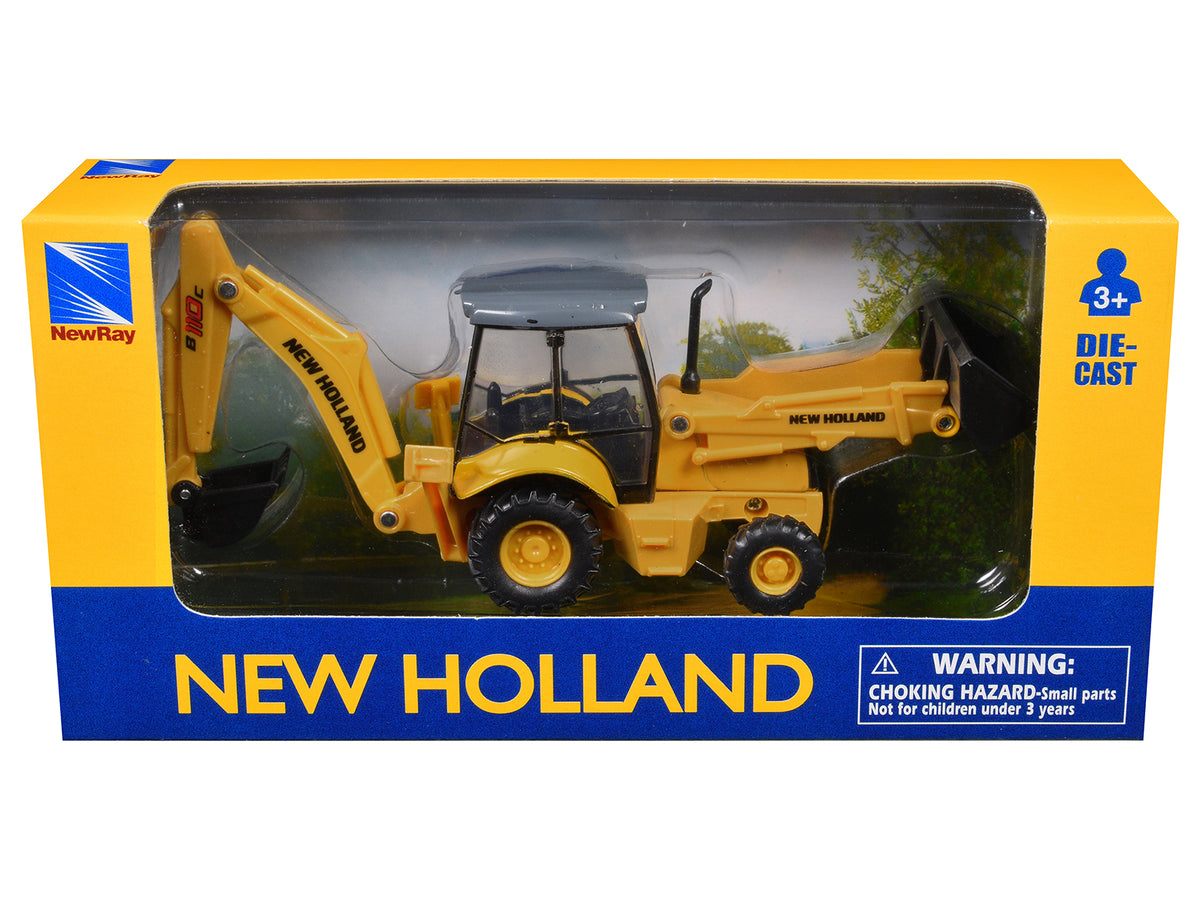New Holland B110C Backhoe Loader Yellow Diecast Model