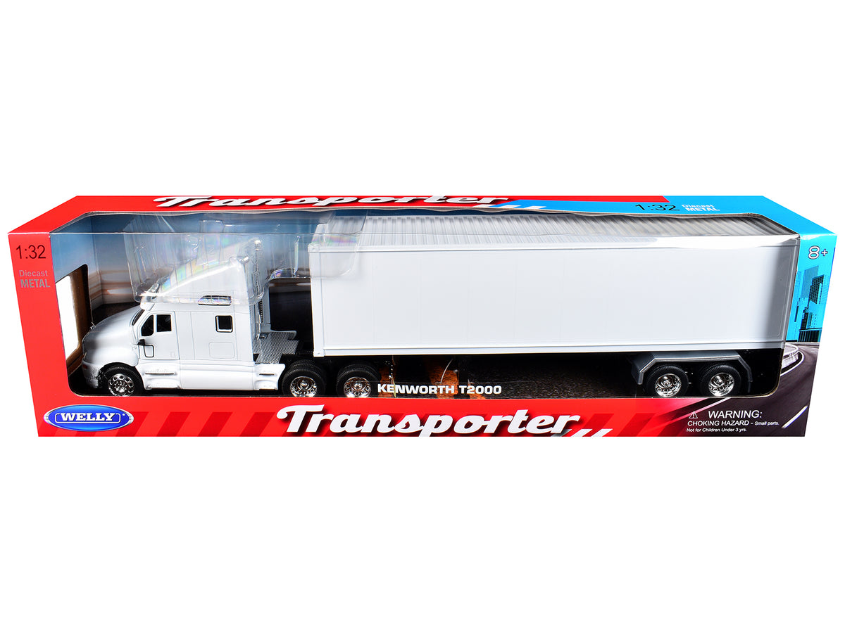 Kenworth T2000 Truck White with White Container "Transporter" Series 1/32 Diecast Model