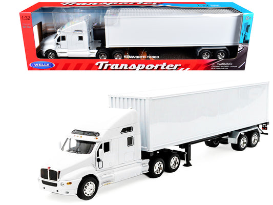 Kenworth T2000 Truck White with White Container "Transporter" Series 1/32 Diecast Model