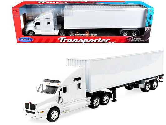 Kenworth T2000 Truck White with White Container "Transporter" Series 1/32 Diecast Model