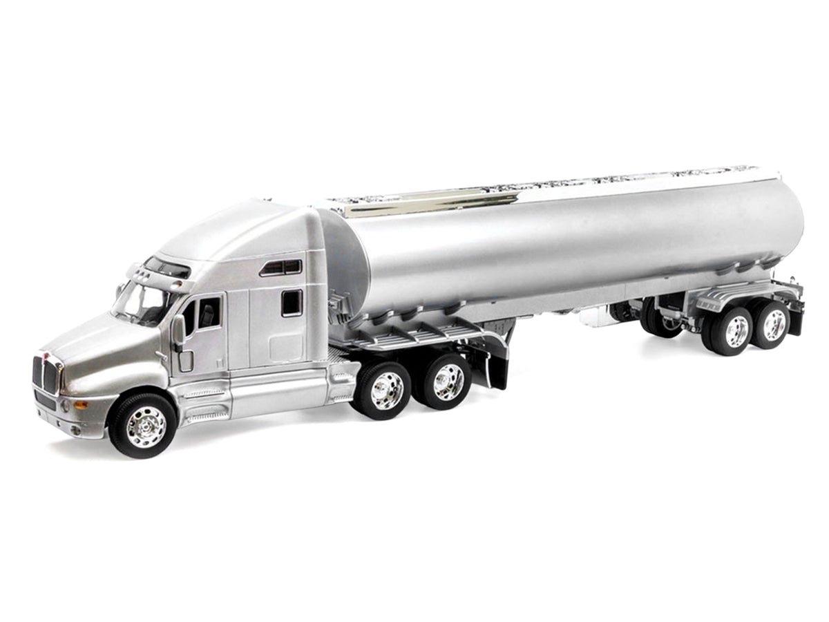 Kenworth T2000 Truck Silver Metallic with Silver Tanker Trailer "Transporter" Series 1/32 Diecast Model