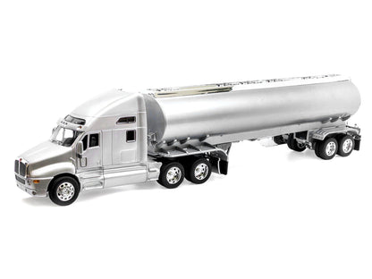 Kenworth T2000 Truck Silver Metallic with Silver Tanker Trailer "Transporter" Series 1/32 Diecast Model