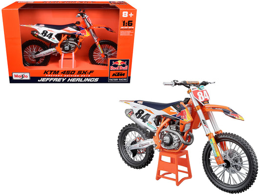 KTM 450 SX-F #84 Jeffrey Herlings "Red Bull KTM Factory Racing" (2018) 1/6 Diecast Motorcycle Model