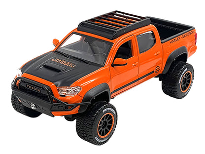 2023 Toyota Tacoma TRD Pro Pickup Truck "Harley Davidson" Orange and Black with Roof Rack "H-D Custom" Series 1/24 Diecast Model Car