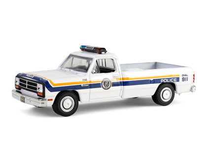 1990 Dodge Ram D250 Pickup Truck "Philadelphia PA Police Department" White with Stripes and Utility Trailer "Hot Pursuit Hitch & Tow" Series 1 1/64 Diecast Model Cars