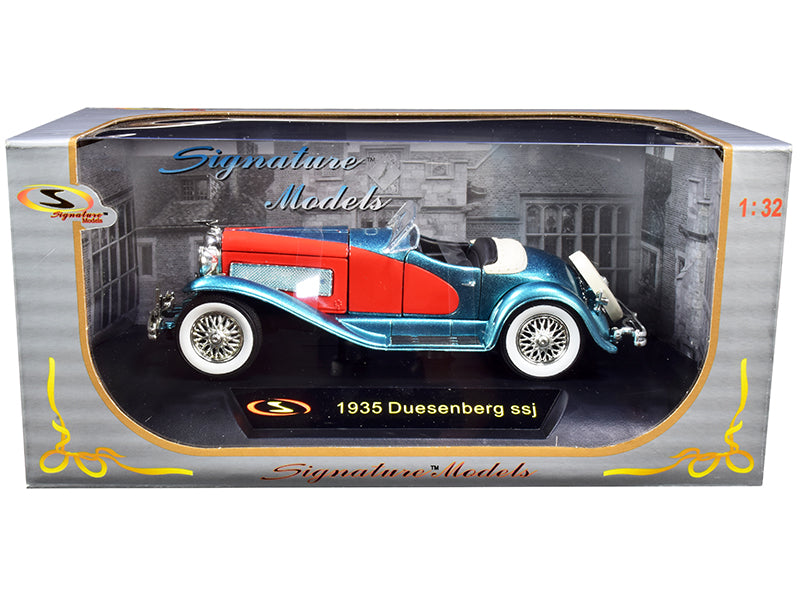 1935 Duesenberg SSJ Convertible Blue and Red 1/32 Diecast Model Car