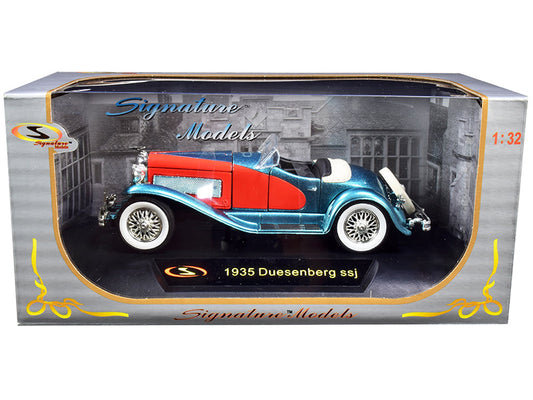 1935 Duesenberg SSJ Convertible Blue and Red 1/32 Diecast Model Car