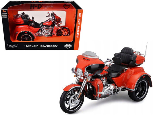 2021 Harley Davidson CVO Tri Glide Motorcycle Orange "H-D Custom" 1/12 Diecast Model