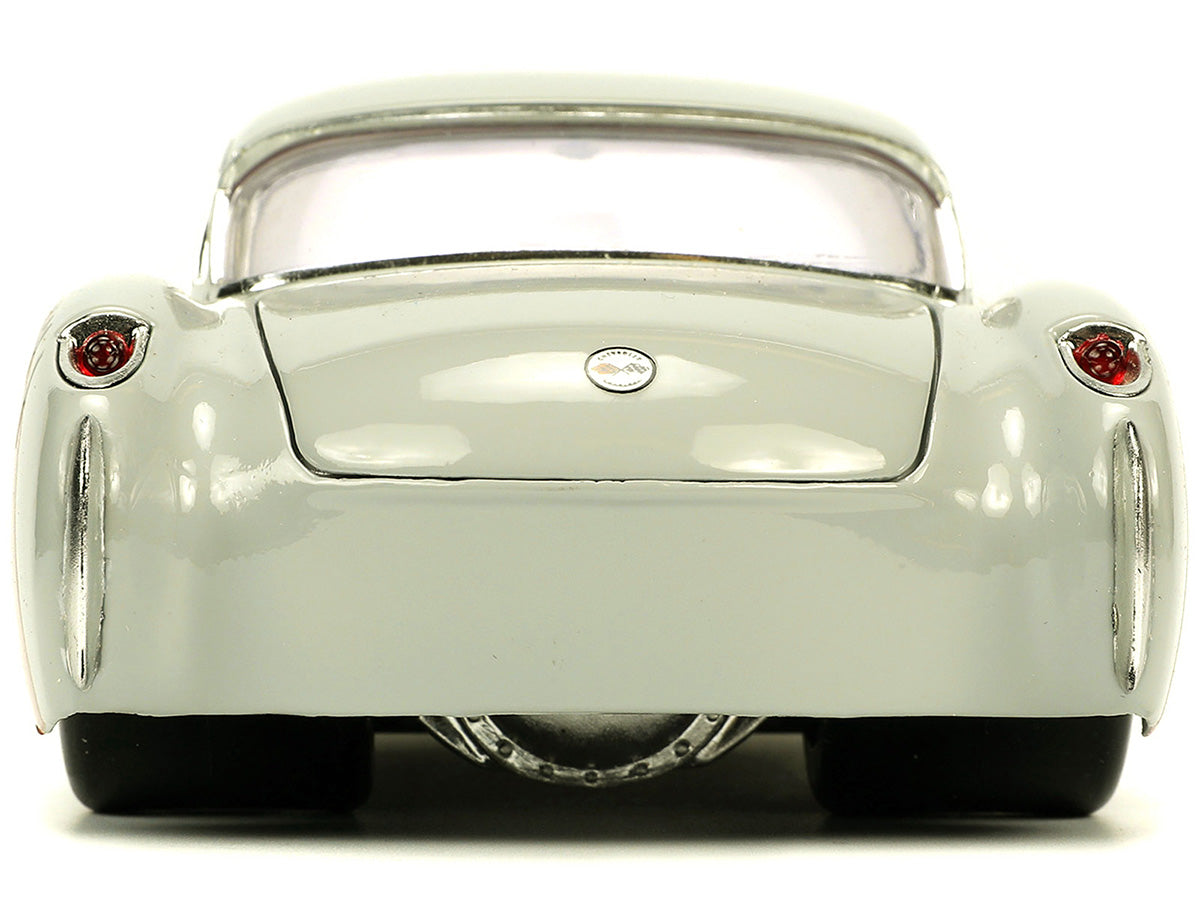 1957 Chevrolet Corvette Beige with Pink Interior with Bugs Bunny Figure "Looney Tunes" "Hollywood Rides" Series 1/24 Diecast Model Car