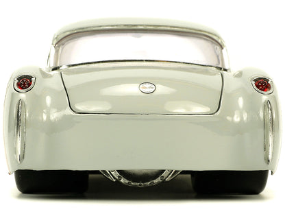 1957 Chevrolet Corvette Beige with Pink Interior with Bugs Bunny Figure "Looney Tunes" "Hollywood Rides" Series 1/24 Diecast Model Car
