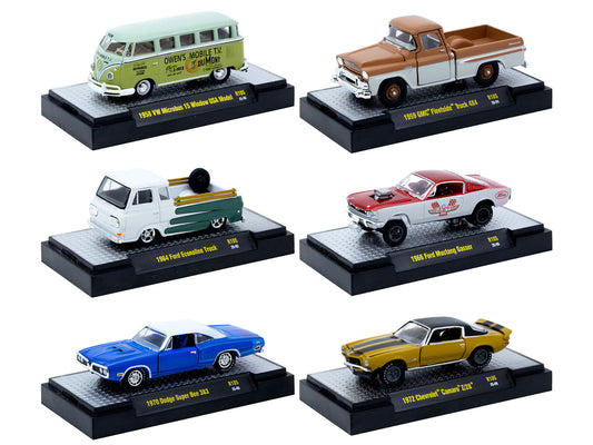 "Auto-Thentics" 6 piece Set Release 105 IN DISPLAY CASES Limited Edition 1/64 Diecast Model Cars