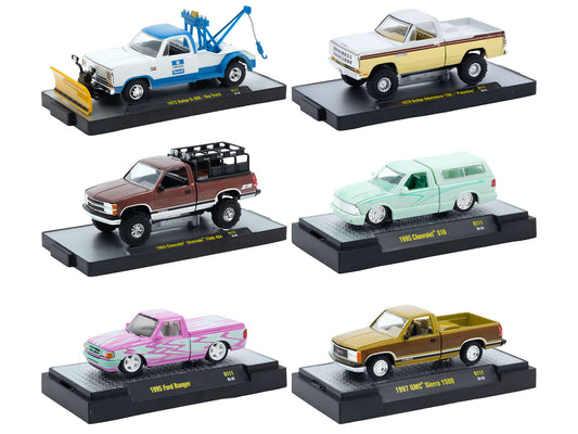 "Auto-Thentics" 6 piece Set Release 111 IN DISPLAY CASES Limited Edition 1/64 Diecast Model Cars