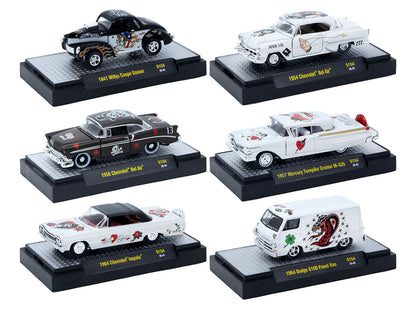 "Auto-Thentics" 6 piece Set Release S154 IN DISPLAY CASES Limited Edition 1/64 Diecast Model Cars