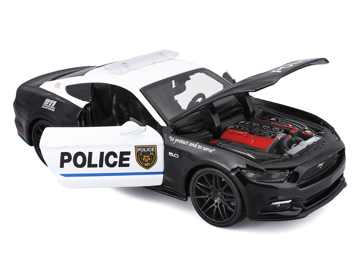 2015 Ford Mustang GT 5.0 "Police" Black and White "Authority" Series 1/24 Diecast Model Car