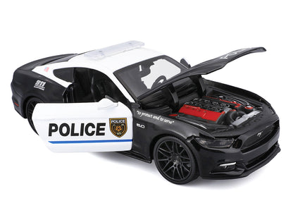 2015 Ford Mustang GT 5.0 "Police" Black and White "Authority" Series 1/24 Diecast Model Car