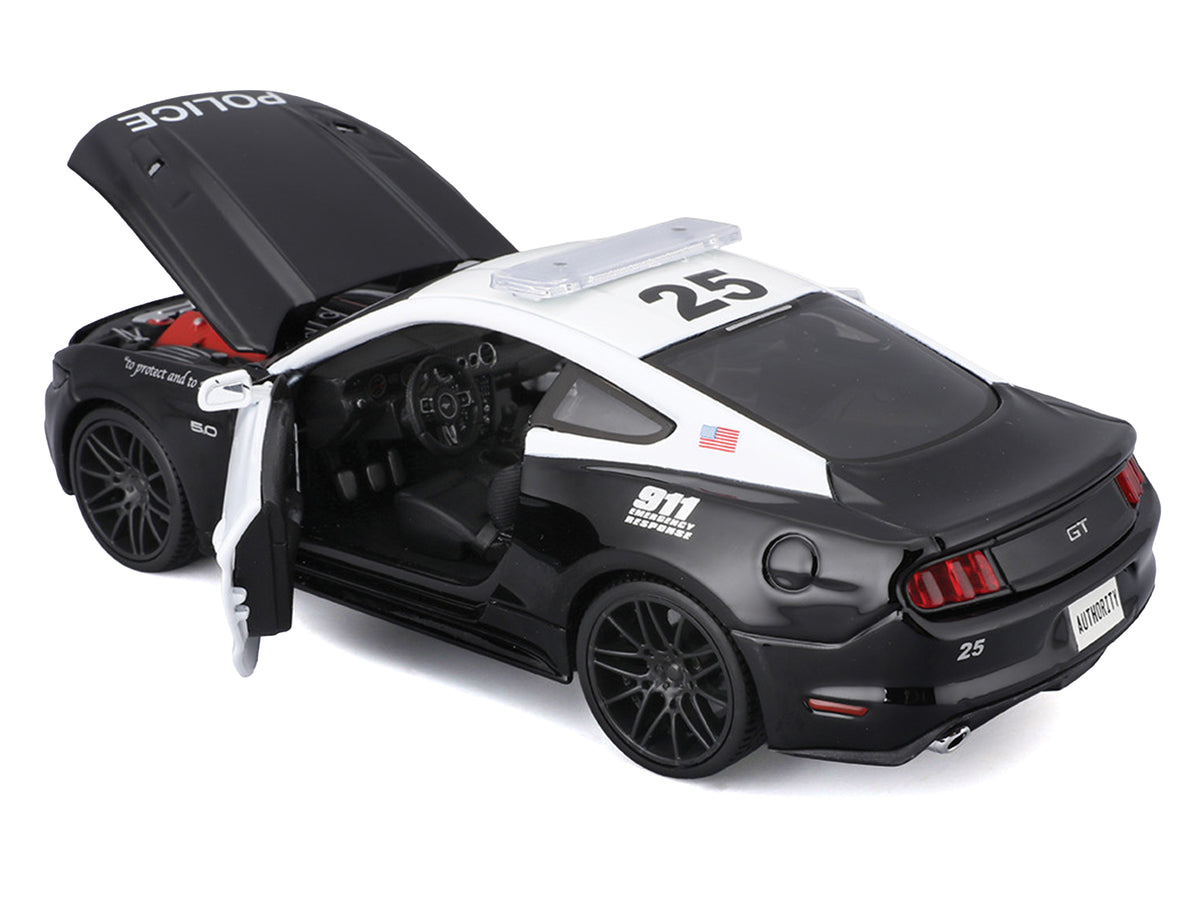 2015 Ford Mustang GT 5.0 "Police" Black and White "Authority" Series 1/24 Diecast Model Car