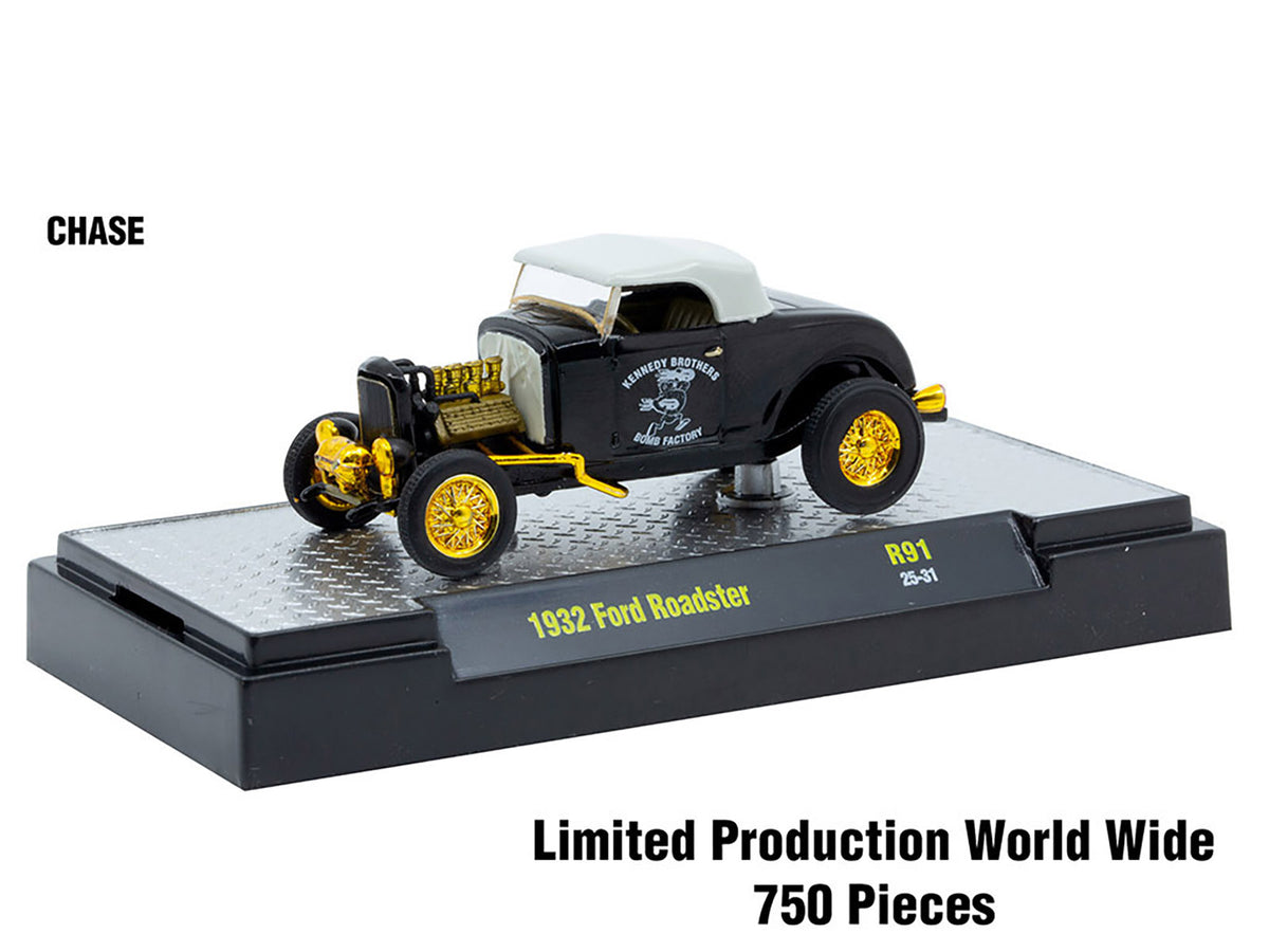 "Auto Meets" Set of 6 Cars IN DISPLAY CASES Release 91 Limited Edition 1/64 Diecast Model Cars