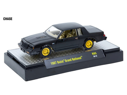 "Auto Meets" Set of 6 Cars IN DISPLAY CASES Release 95 Limited Edition 1/64 Diecast Model Cars