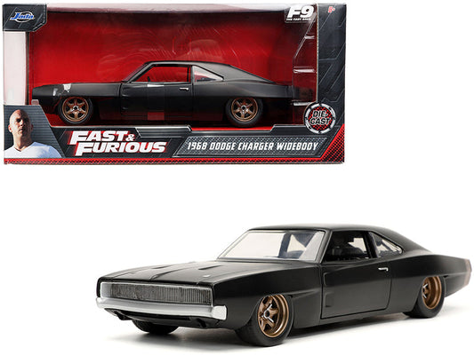 Dom's 1968 Dodge Charger Widebody Matt Black "Fast & Furious 9 F9" (2021) Movie 1/24 Diecast Model Car