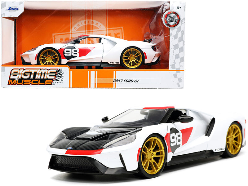 2021 Ford Gt #98 White "Heritage Edition" "Bigtime Muscle" Series 1/24 Diecast Model Car