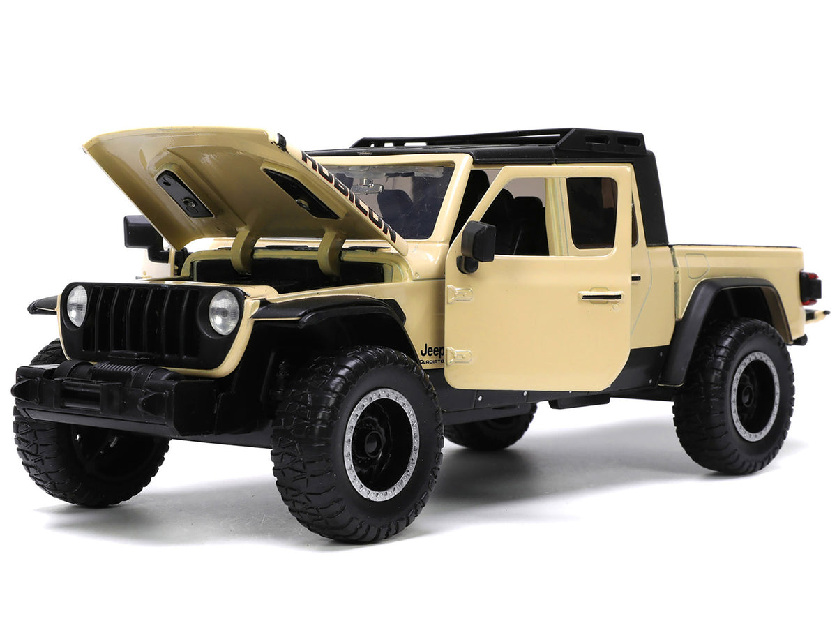 2020 Jeep Gladiator Rubicon Pickup Truck Cream with Roof Rack with Extra Wheels "Just Trucks" Series 1/24 Diecast Model Car