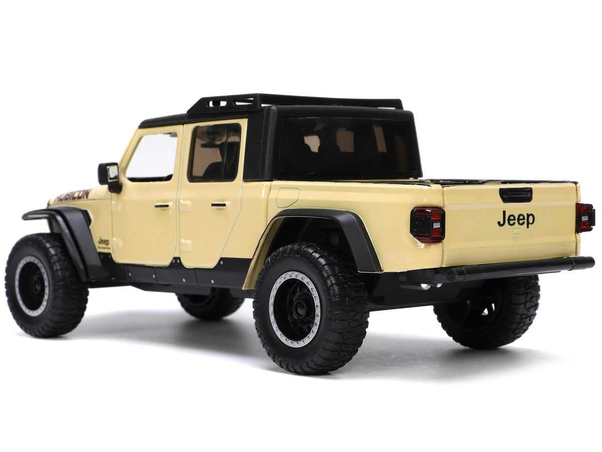 2020 Jeep Gladiator Rubicon Pickup Truck Cream with Roof Rack with Extra Wheels "Just Trucks" Series 1/24 Diecast Model Car